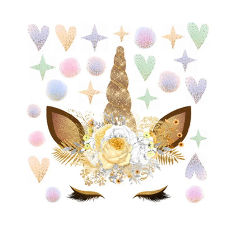 Золотой горошек Наклейка на стену в форме единорога для детской комнаты домашний