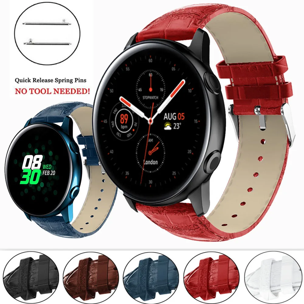 Ремешок спортивный из натуральной кожи для Samsung Galaxy Watch Active 2 40 мм 44 42 Gear s2|Ремешки