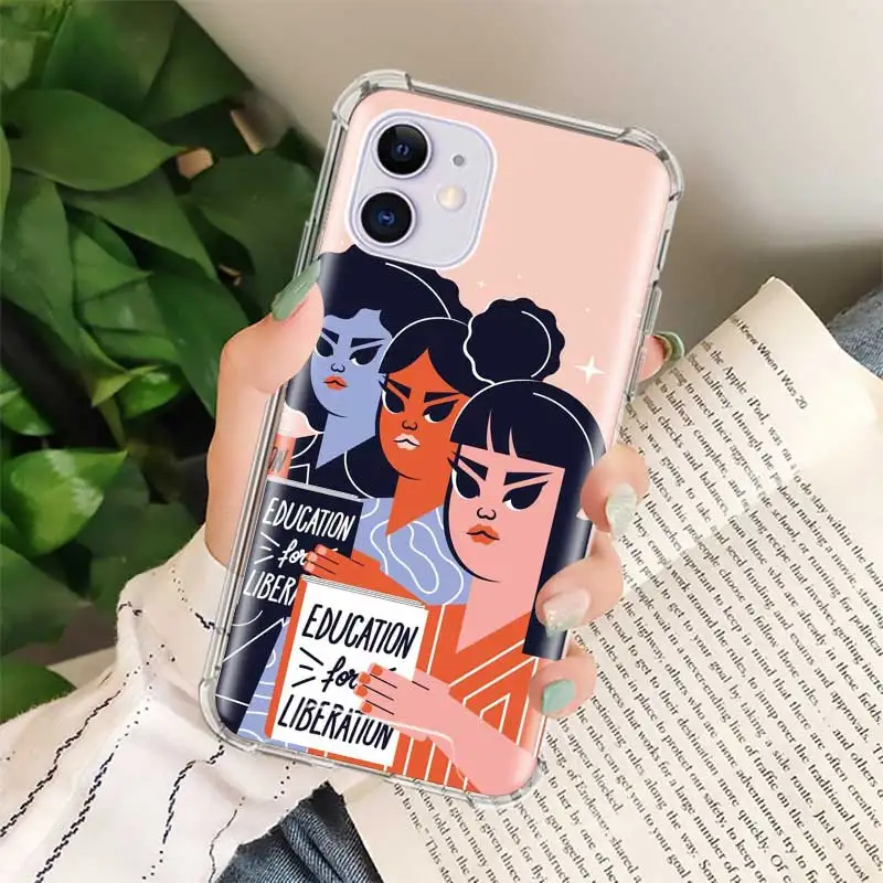 

Feminist Girl Funny Soft Phone Cover For iPhone 11 Pro Max SE 2020 X XS XR 6 7 8 Plus Cases Fall Proof Airbag Coque