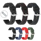 Ремешок спортивный силиконовый для мужчин и женщин, водонепроницаемый быстросъемный браслет с пряжкой из нержавеющей стали, 18 мм 20 мм 22 мм 24 мм