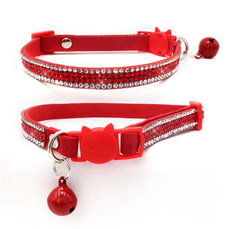 Ожерелье для кошек стразы ошейники кожаный ошейник котенка товары ожерелье