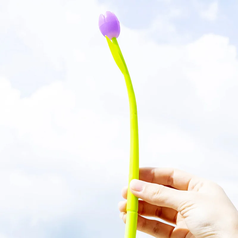 Creative Light Color Tulip Silicone Gel Pen Small Fresh Cute Student Exam Writing School Office Supply | Канцтовары для офиса и