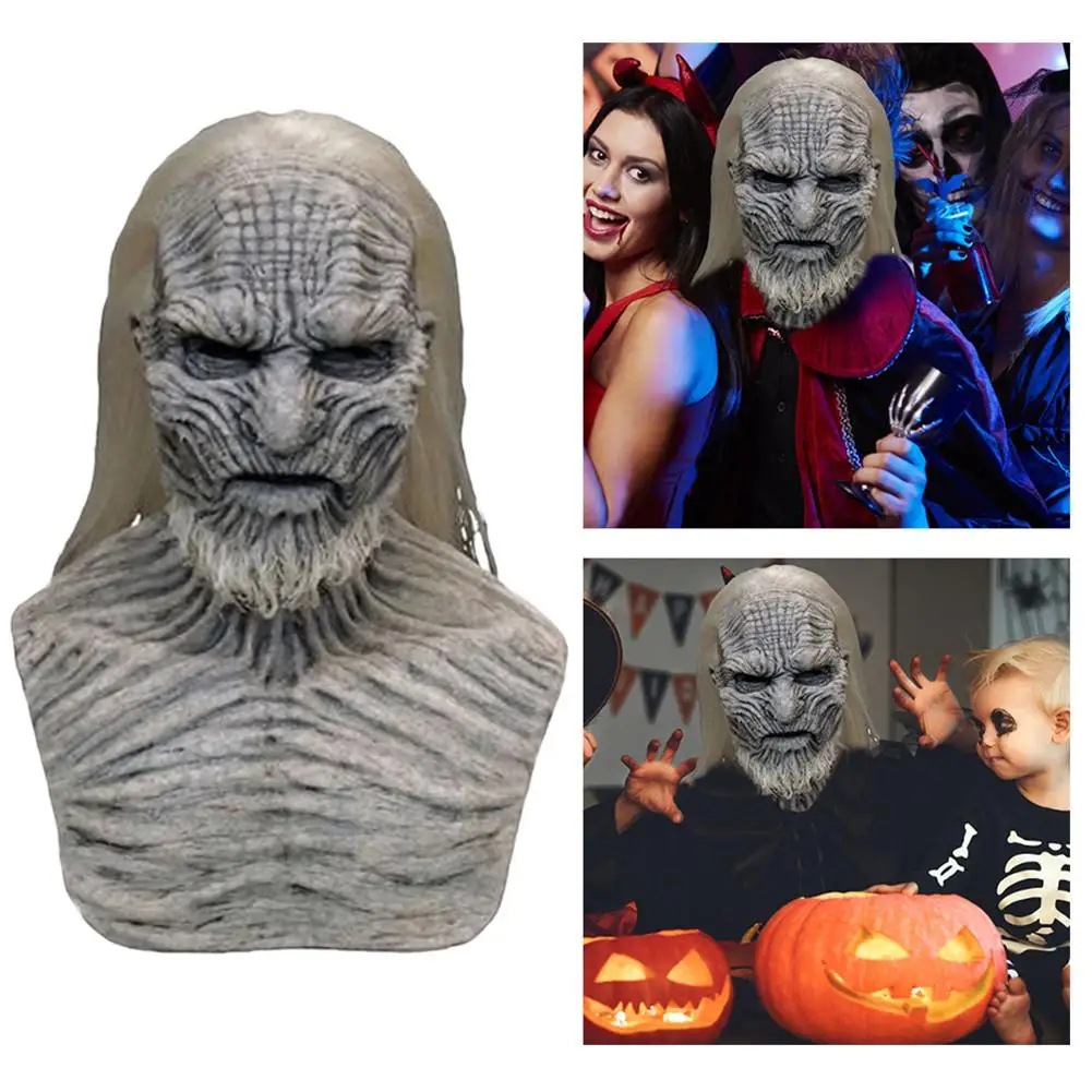 Ужасная маска на Хэллоуин длинные волосы Нетоксичная фотореквизит для костюма