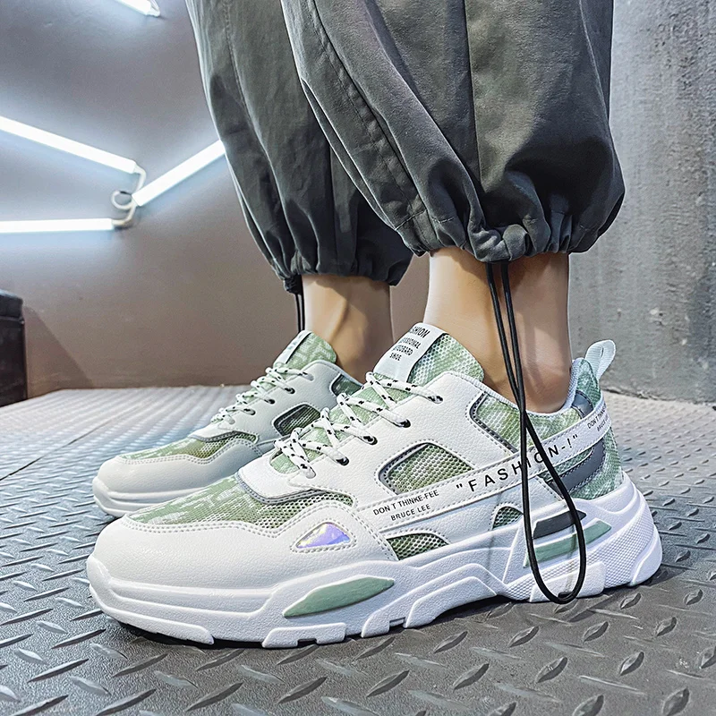 

Hot Sale New Cushioning Men Casual Shoes Big Bottom Light Chunky Dad Sneakers Comfortable Male Tenis For Younger Free Shipping