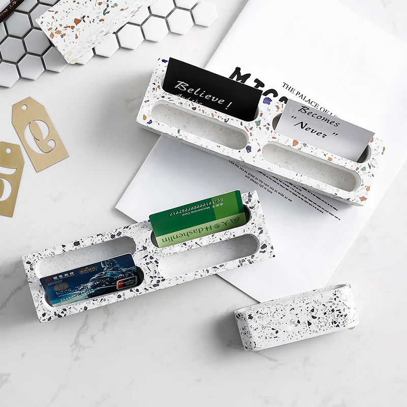 Визитница Terrazzo с именем и держатель для карт настольная стойка органайзер