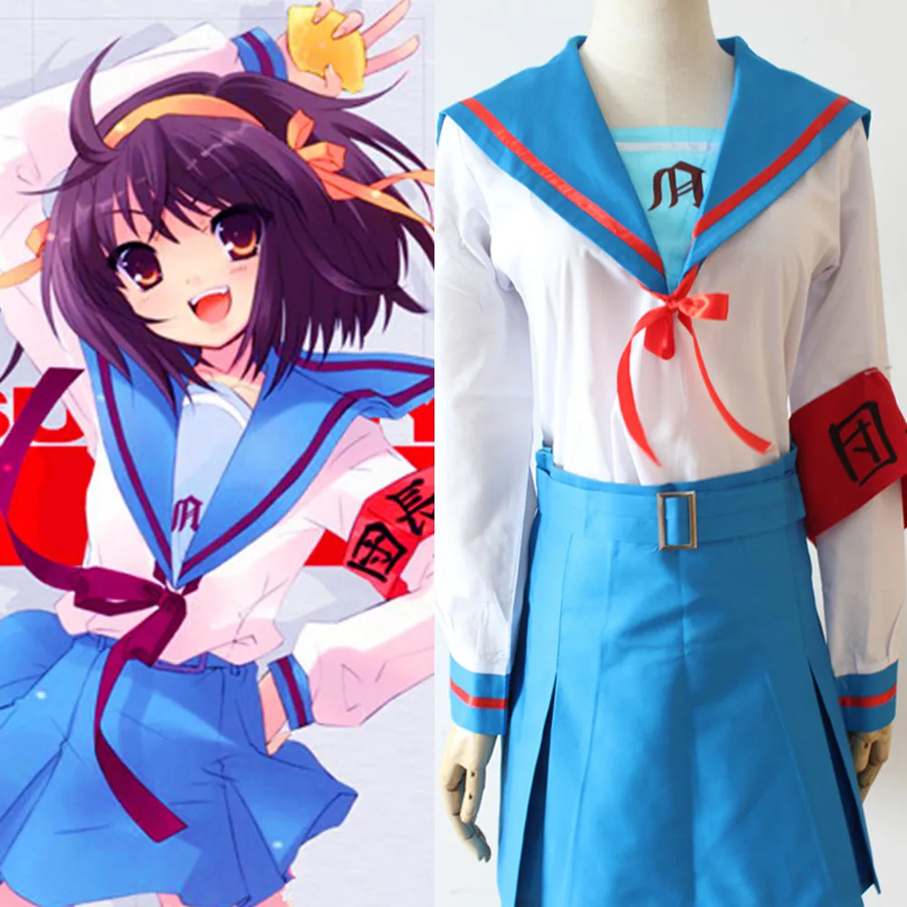 

The Melancholy Of Suzumiya Haruhi No Yuuutsu Cosplay Sailor Suit Student School Uniforms Women Set Halloween Masquerade Costumes