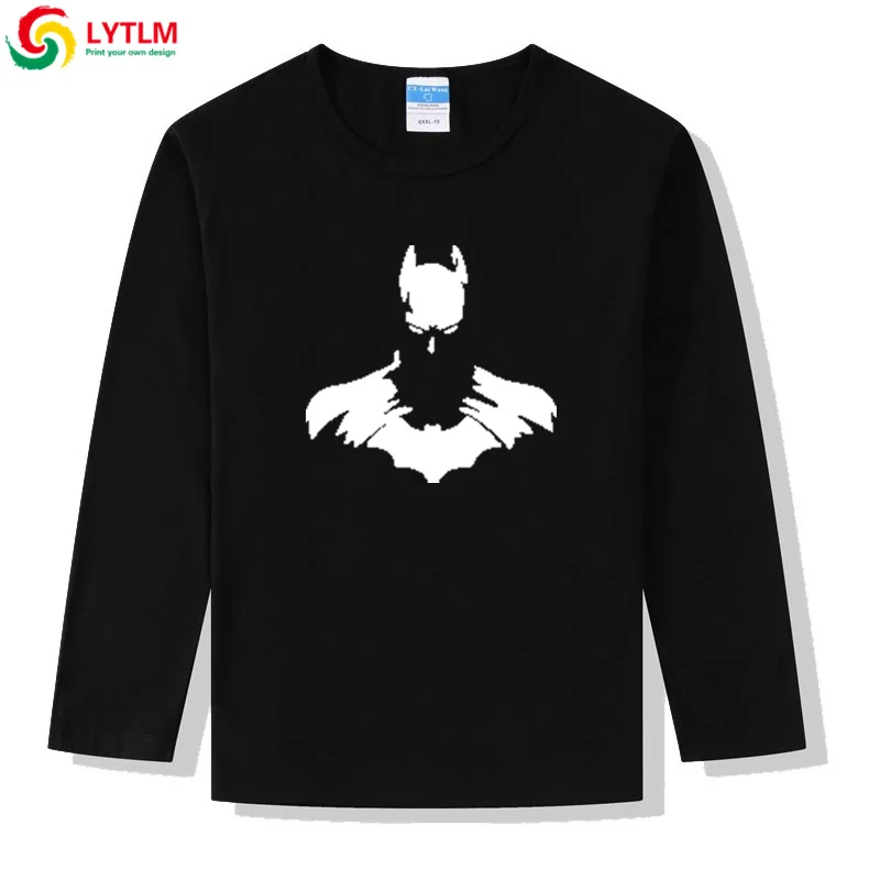 LYTLM/Детские футболки на зиму, футболка с Бэтменом на день рождения для малышей, Camiseta Manga Larga, одежда для мальчиков, детские топы, хлопковые футболки с аниме для мальчиков - Цвет: CX LYCRA Black