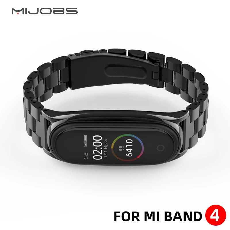 Металлический ремешок для часов Mi Band 4 браслет из нержавеющей стали Xiaomi Miband 3
