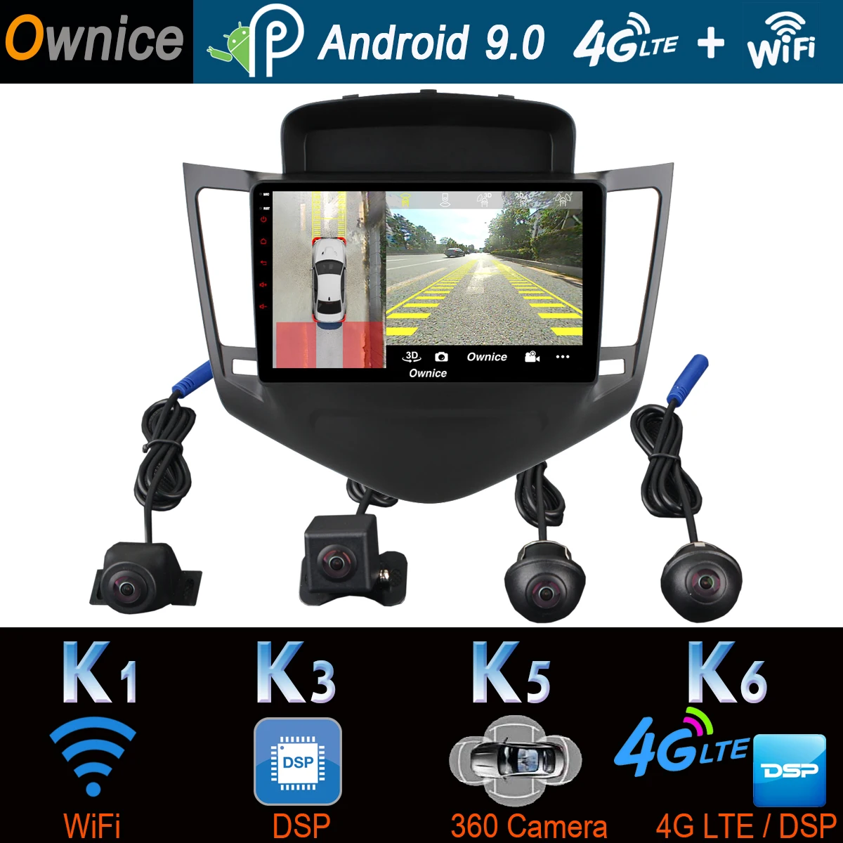 360 ° панорамная камера 4G LTE Android 9 0 64G GPS радио SPDIF DSP CarPlay автомобильный