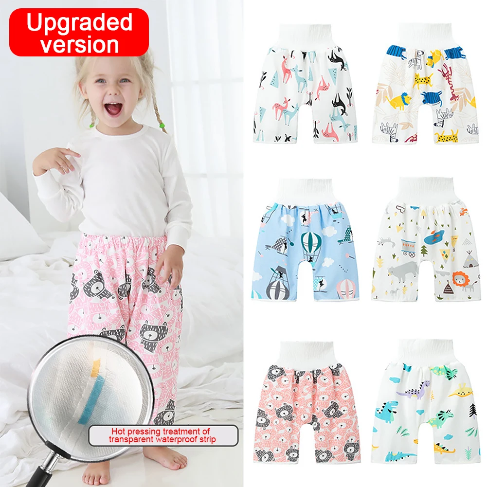 

Boys Girls High Waist Clothes Home Breathable Nappy Potty Training Pants Leakproof Sleep Multifunction Washable For Toddler Bed