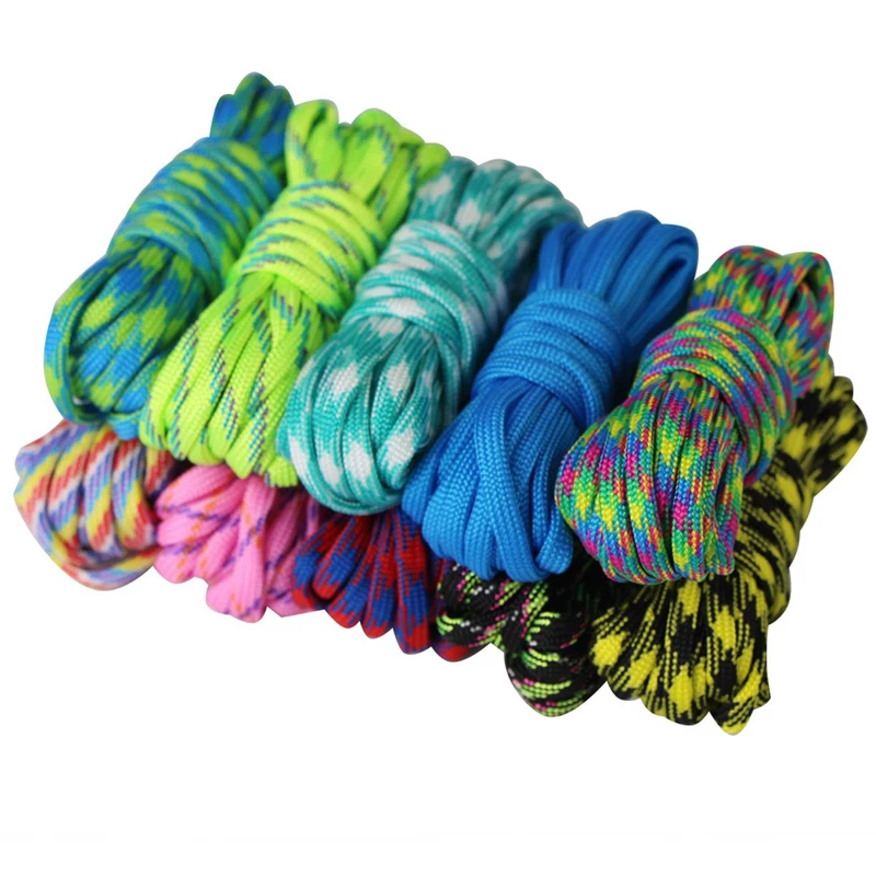 

10 PCS Paracord Bracelet Cord Lifeline Parachute Rope Outdoor Survival Safe Rope Set DIY Hand Woven Hiking Accessories 3m