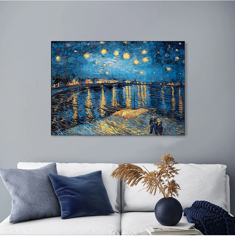 Звездная ночь на реке роны от Винсента Ван Гога известный художник