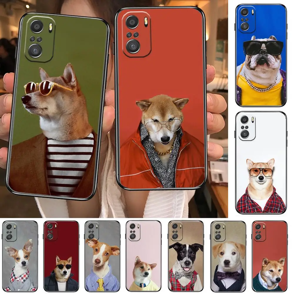 

Cute Dog Phone Case For xiaomi mi 11 Lite pro Ultra 10s 9 8 MIX 4 FOLD 10T 5g Black Cover Silicone Back Prett