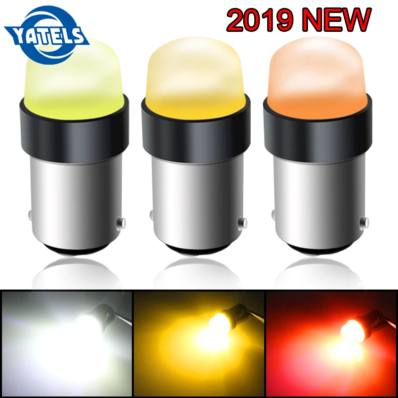 1 шт. 1156 P21W BA15S желтый красный белый BAU15S PY21W 1156PY COB одноконтактный байонет Автомобильный светодиодный сигнал поворота парковочный запасной задний фонарь