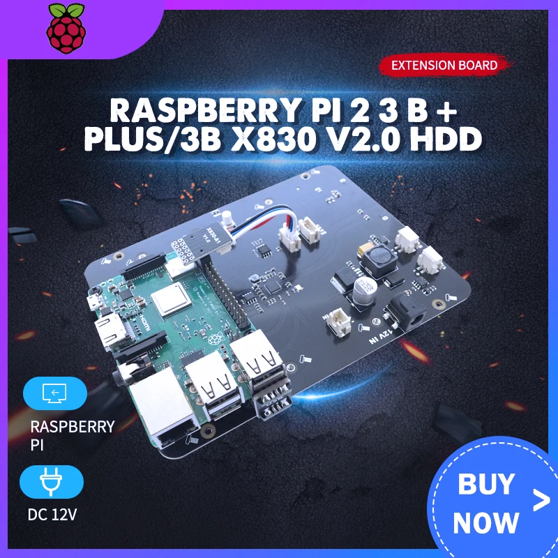 Плата расширения Raspberry Pi 2 3 B + Plus/3B X830 V2.0 HDD с функцией отключения Veilig 5 &quotSATA Opslag Module