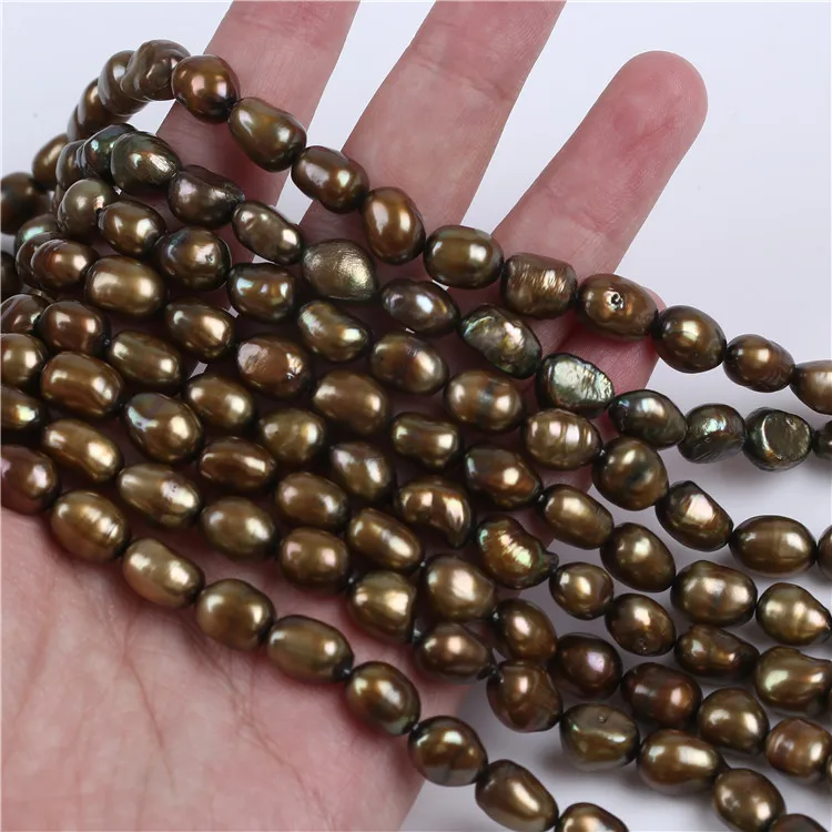 Wholesale Price 8-9mm Brown Baroque Pearl Strand For Jewelry Making | Beads