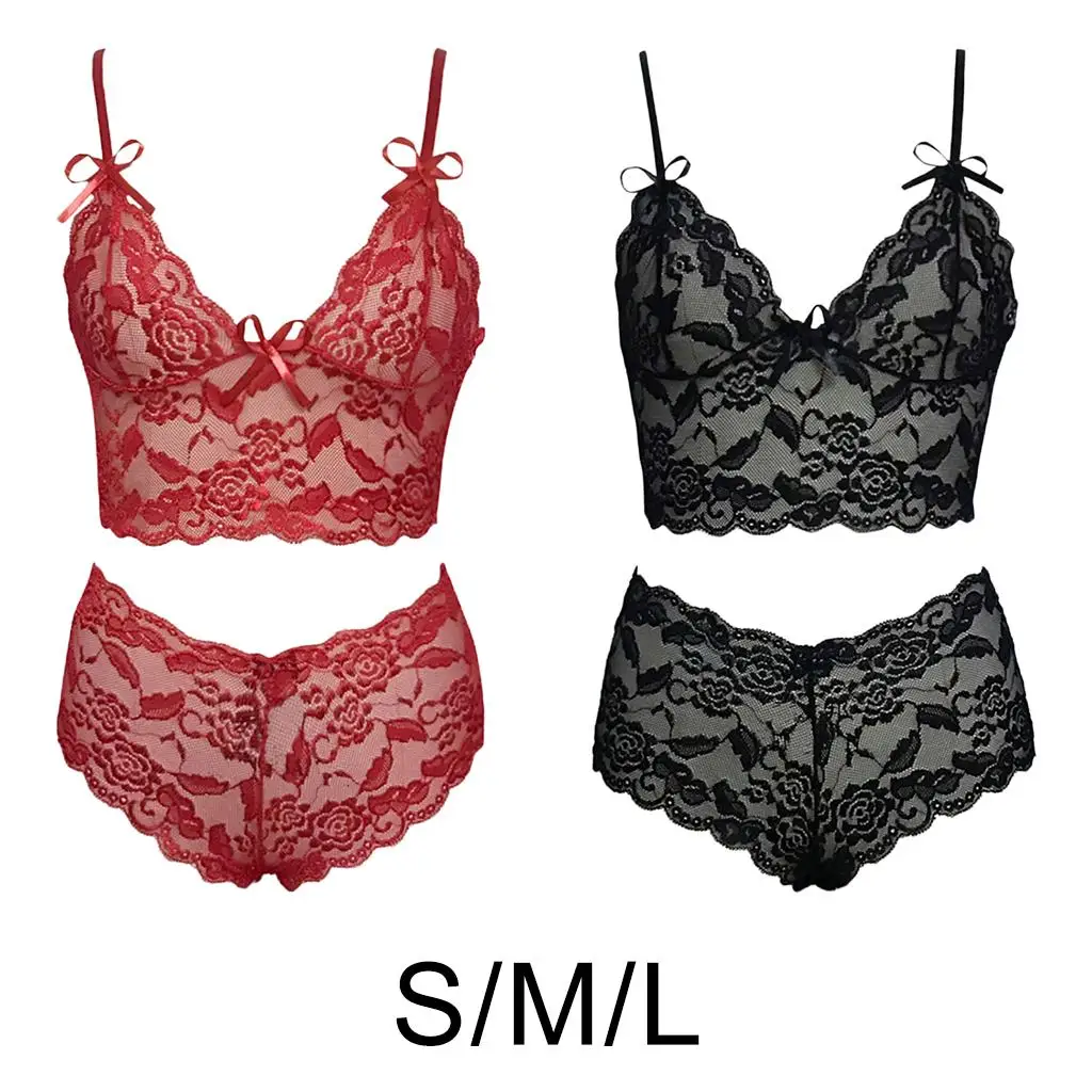 

Women Bra Panties Set Strap Bustier Bralette Lingerie Garter Lace