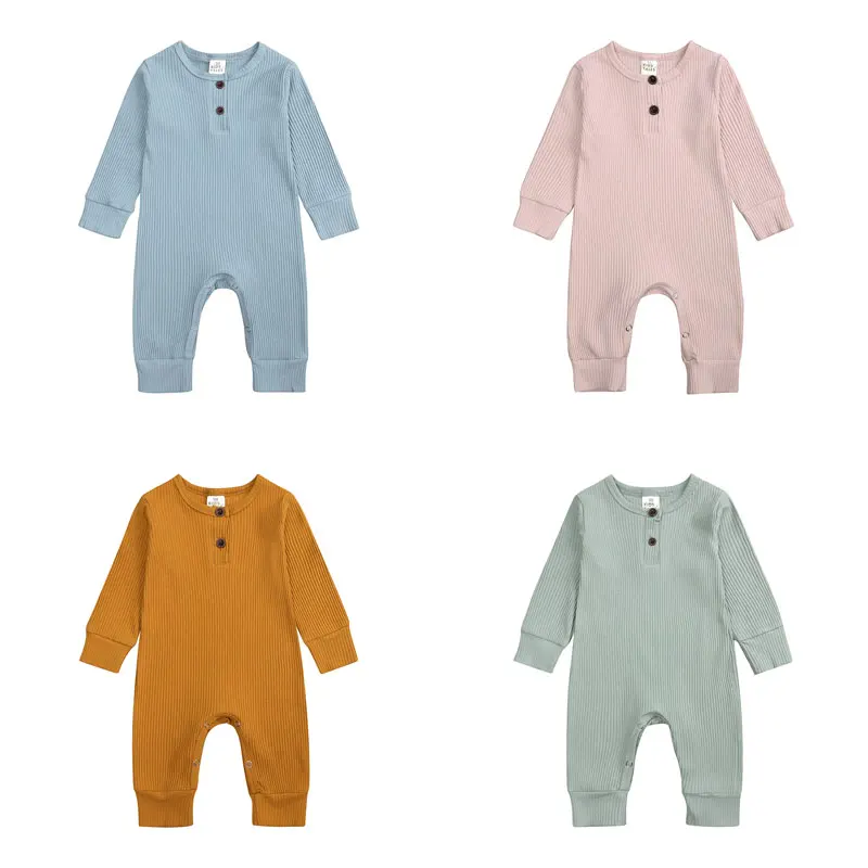 Детский трикотажный комбинезон в рубчик на возраст 0 24 месяца|Ромперы| |