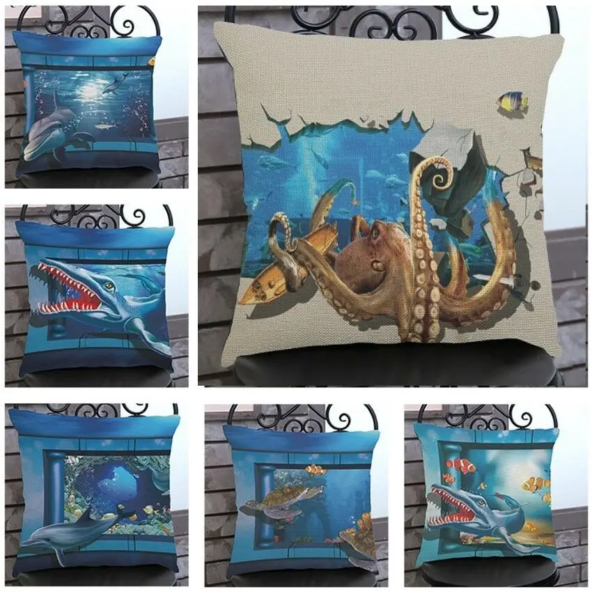 Чехол для дивана Life Marines Nemo Fish Dolphin Shark Octopus|Наволочки| |