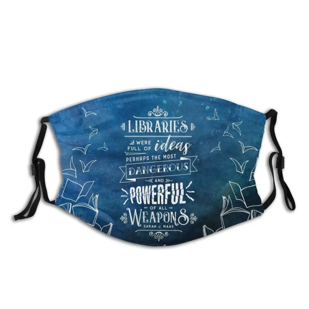 Библиотеки смешной печати многоразовые Pm2.5 фильтр маска для лица книги цитаты