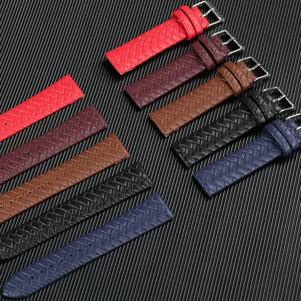 Watch band woven pattern 8mm 10mm 12mm 14mm 16mm 18mm 20mm 22mm 24mm Replacement leather Men watch stap Watch strap for women