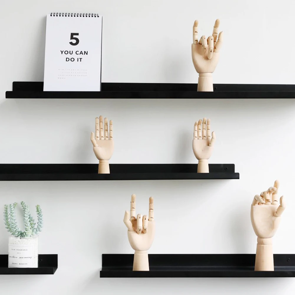 

Wooden Hand Model With Flexible Funny Fingers Articulated Right Hand Toy For Sketching Artwork Home Office Desk Decoration