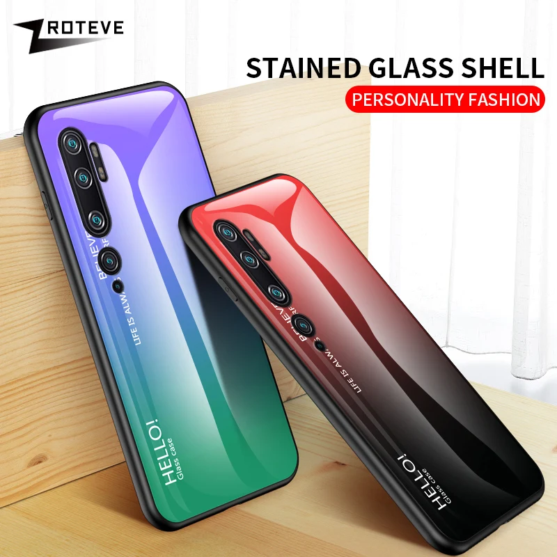 Note 10 Pro Чехол Zroteve силиконовая рамка стеклянная крышка для Xiaomi mi Note 10 чехол обесцвечивающее стекло задняя крышка Xia mi Xio mi Note 10