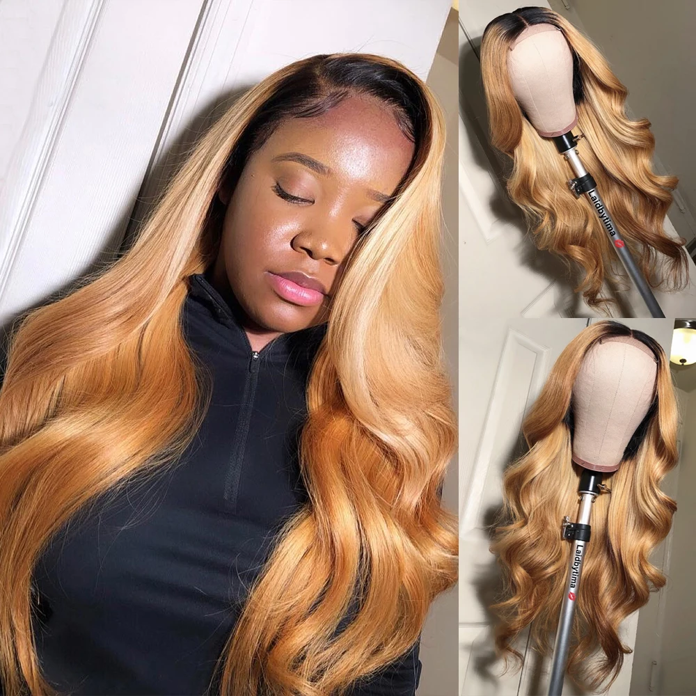 Цветной парики из натуральных волос на кружевной 1b27 эффектом деграде (переход от