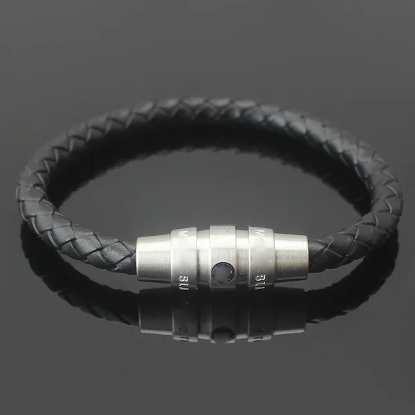 

New design brand jewelry Mont stainless steel bulk leather bracelet for men