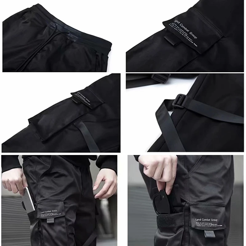 

Men Casual Harem Joggers Sweatpant Hip Hop Trousers Multi Pocket Cargo Pants EDF88