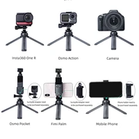 aluminum alloy mini tripod lightweight portable stand with 14 threaded joint for smartphone fku66