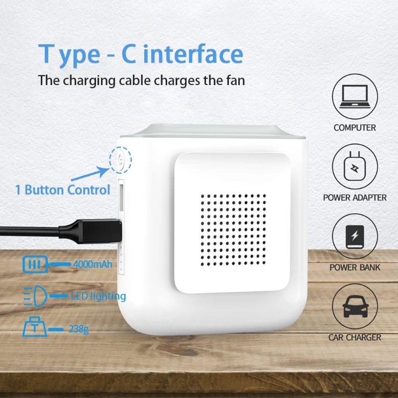 

Mini Waist Fan Hands-free Necklance Fan USB Rechargeable 4000mAh 3 Speeds Personal Portable Fan Working Outdoor Sports