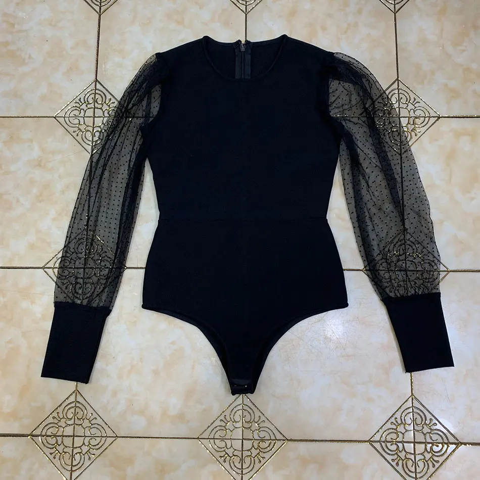 

2020 Autumn Fashion Black Lace Bandage Bodycon Set Sexy Long Sleeve One-piece Top + Skirt Celebrity Club Party 2 Two Piece Set