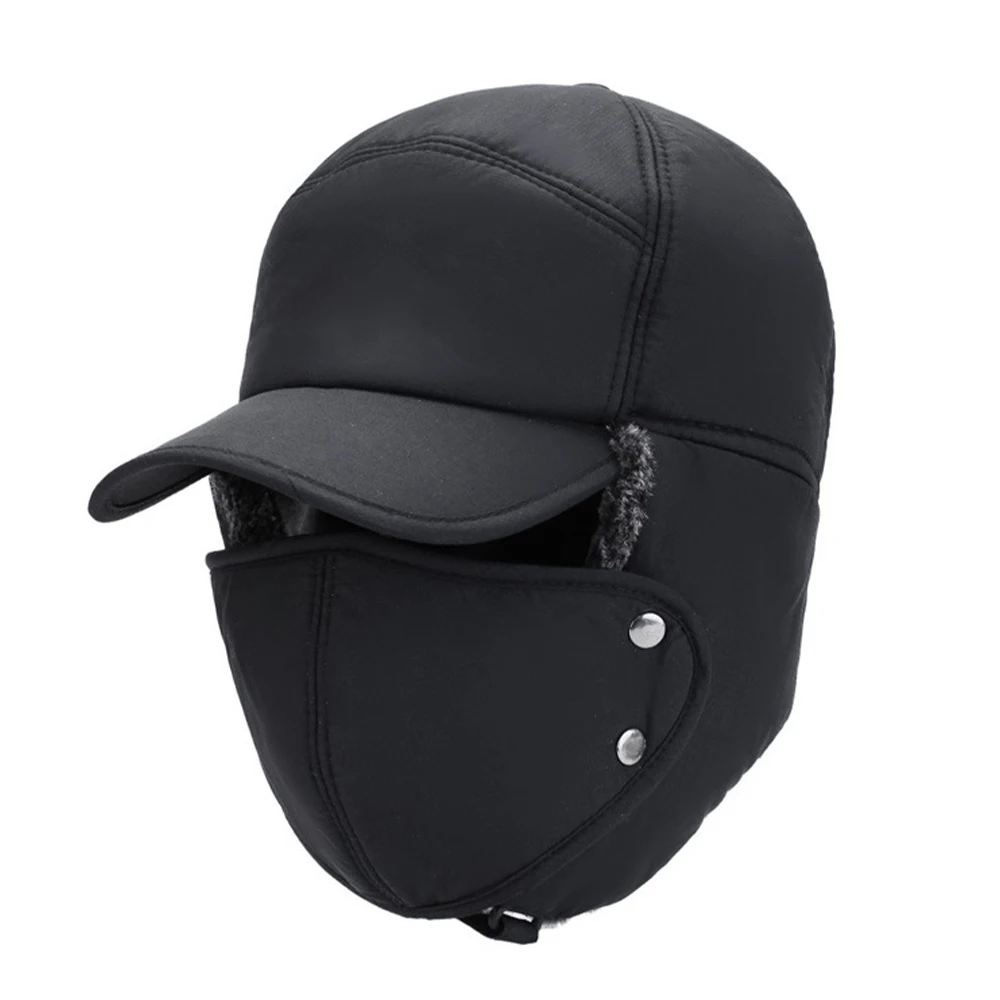 

Trend Winter Thermal Bomber Hats Men Women Fashion Ear Protection Face Windproof Ski Cap Velvet Thicken Couple Hat