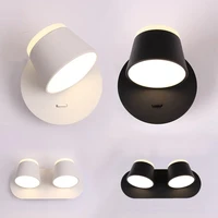 modern led indoor room wall lamps 3 heads dimmable brightness bedside reading light fixture luminaire metal rotate lighting deco
