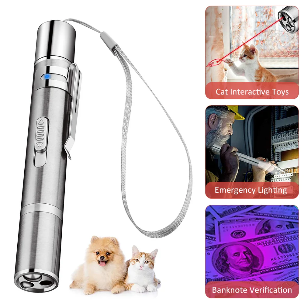 1 шт. Лазерная Игрушка для питомца с USB Интерфейс светодиодный светильник
