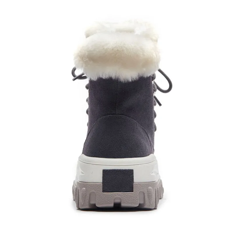 FITWEE/женские зимние сапоги из натуральной кожи на толстой подошве Теплая зимняя
