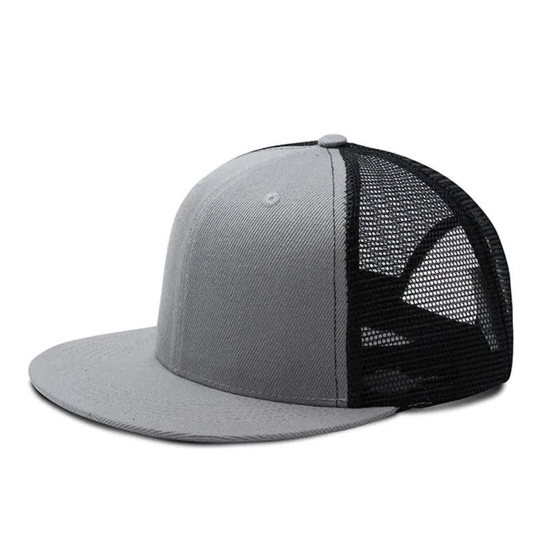 Серый Летние Обувь с дышащей сеткой Snapback Бейсбол шапки Для мужчин Регулируемая Повседневное, мужские и женские бейсбольные кепки, Планас; Хип-хоп кепки с плоским козырьком Casquette Homme Luxe - Цвет: Серый