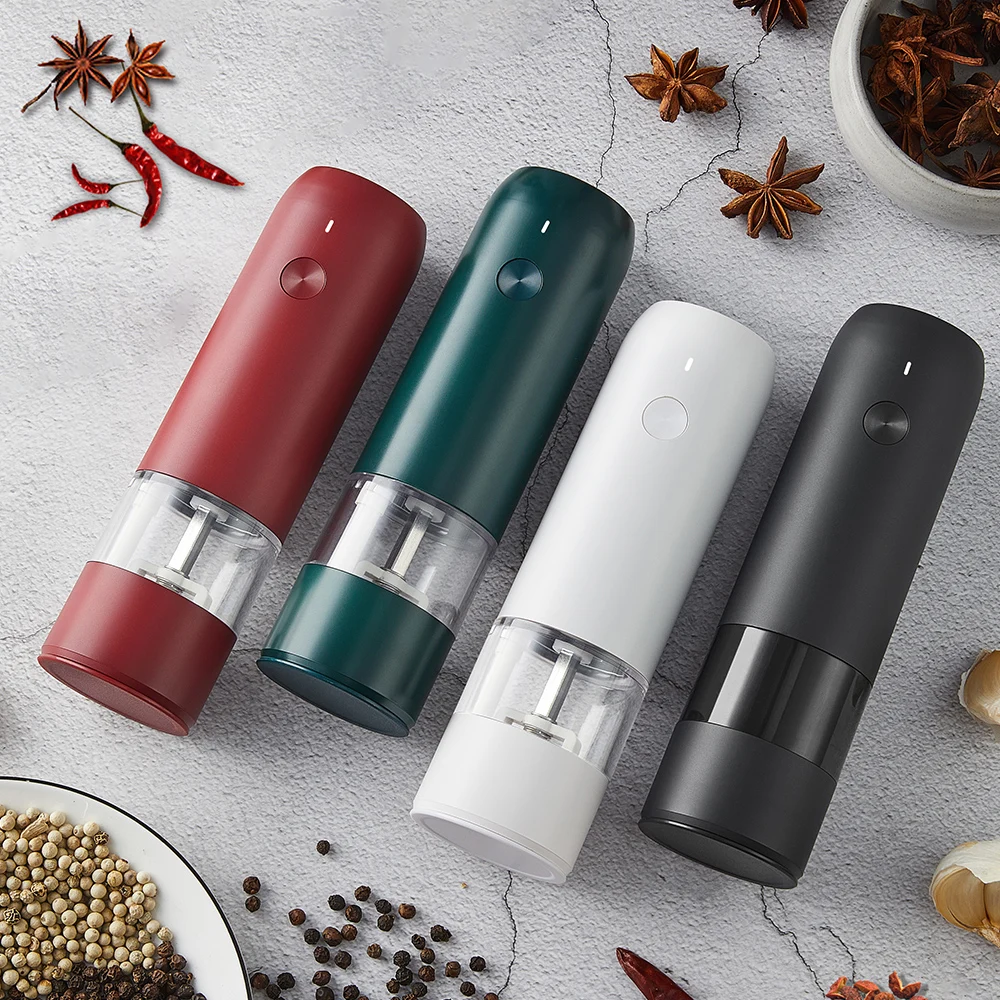 

ZZHD 5 In 1 Adjustable Electric Pepper Salt Spice Mill Grinder Seasoning Kitchen Tools Grinding For Cooking Restaurant