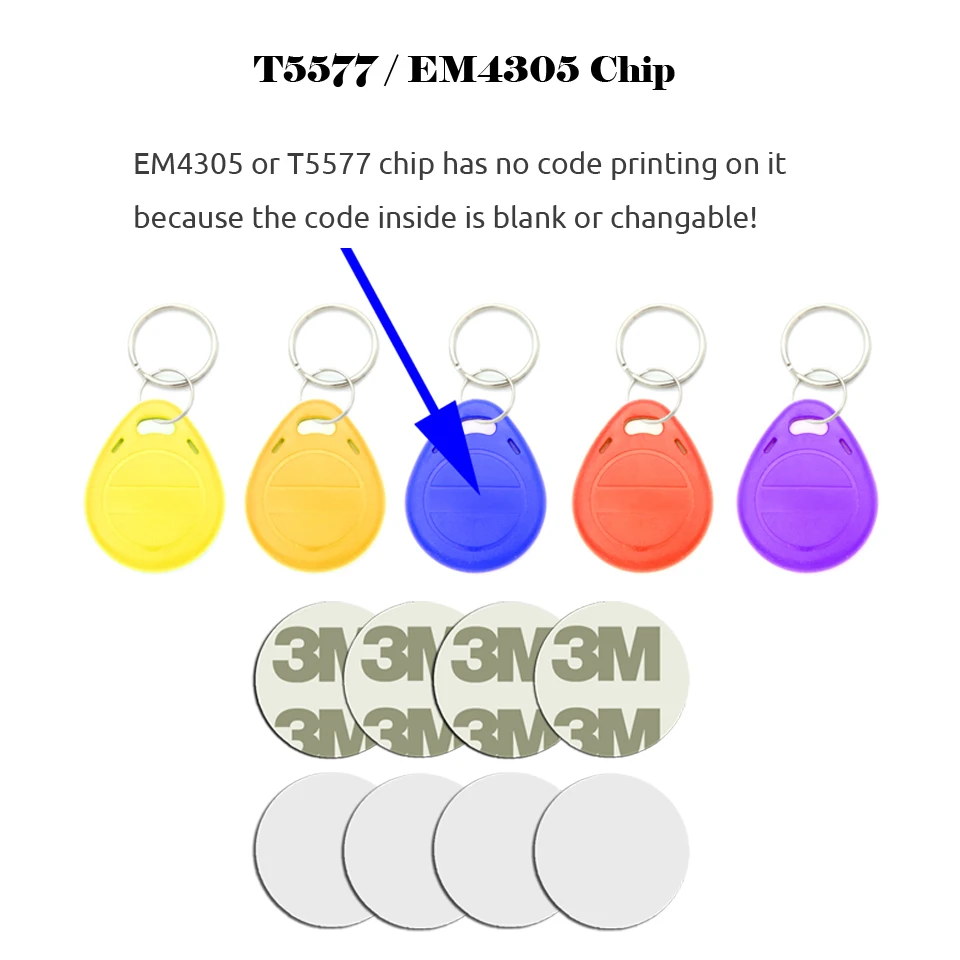12pcs RFID 125khz EM4305 T5577 Blank Key Tag Chip Ring Coin Cards Tags Keytag Copy Rewritable Writable Rewrite Duplicate 125 khz - купить по - Фото №1