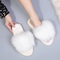 ladies fur home slippers warm faux fur flip flops bedroom flat shoes over the top indoor slippers winter slippers 2021