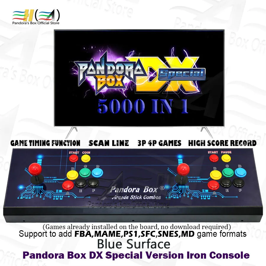 

2021 Pandora Box DX Special Version arcade game console 5000 in 1 have 3P 4P FBA MAME PS1 SFC SNES MD 3D tekken Mortal Kombat