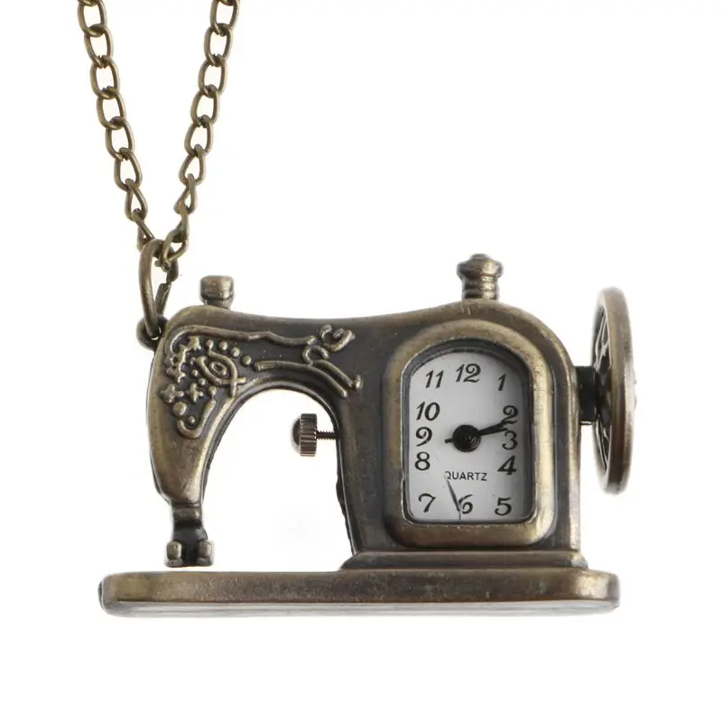 Швейная швейная машина карманные часы кварцевые Модные Винтажные ожерелье Шарм