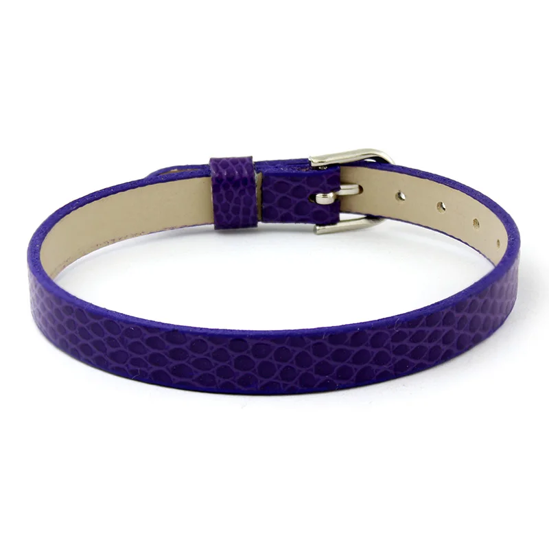 Dark purple 10 шт./упак. 8 мм из искусственной кожи под змеиную кожу браслет Шармы скольжения имя браслет смесь Цвет, аксессуары к ювелирным украшениям Diy - Окраска металла: Dark purple