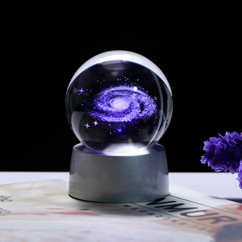 LED base add Ball С украшением в виде кристаллов на солнечных батареях Системы шар-фигурка с заряжаемый Красочный светодиодный база Стекло планет мяч вечерние свадебные сувениры подарок для астрофиле - Цвет: LED base add Ball