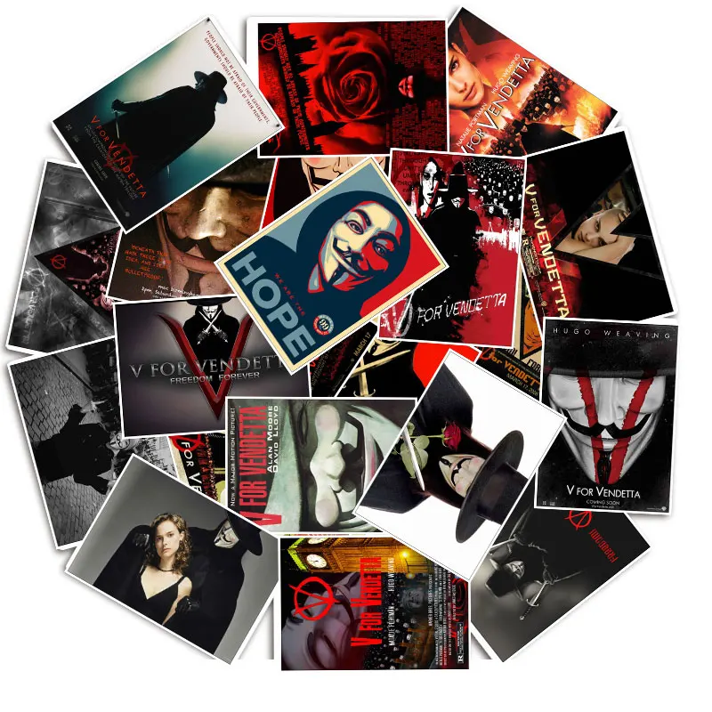 25 шт./упак. V for Vendetta» наклейки для автомобиля мобильного телефона Moto ноутбук Чемодан велосипед скейтборд наклейка