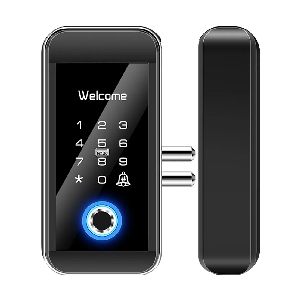 

WAFU ABS&PC Smart Glass Door Lock for Single and Double Open Door Fingerprint & Touchscreen Digital Glass Door Lock(WF-012C)