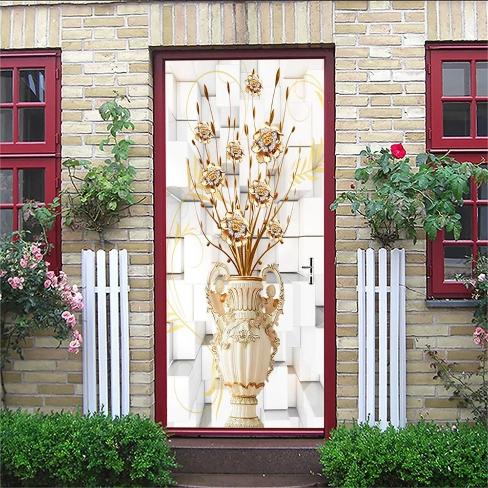 Наклейка на дверь s пейзаж Водонепроницаемый гостиная обои для двери спальни