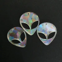 20pcslot acrylic laser cuttng diy accessories alien head personality fashion retro jewelry wholesale unique customization
