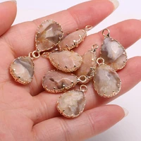 1pcs natural stone charms pendants semi precious stones drop shaped faceted for jewelry making diy nacklace earring13x23mm